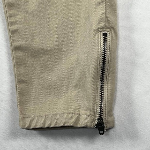 Bongo Jeans Womens Ankle Biters Juniors 7 Tan Khaki Slim Zip Ankles Stretch - Picture 4 of 8